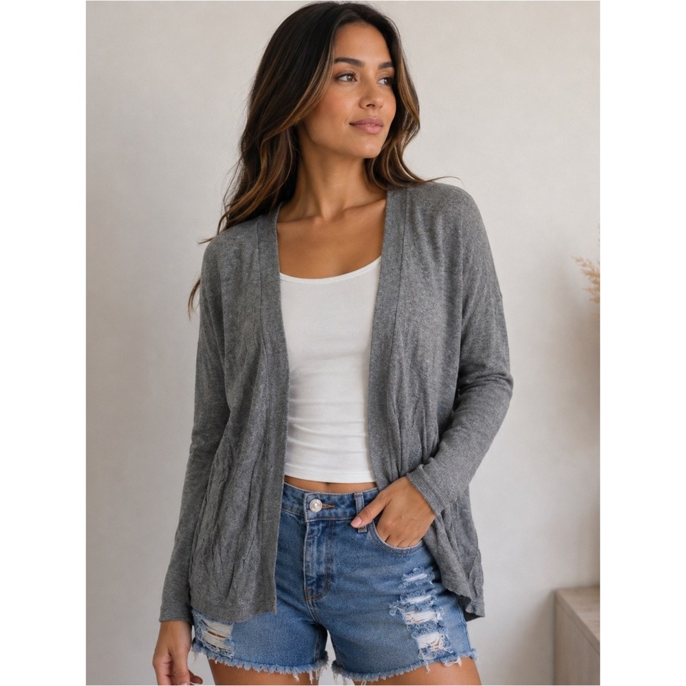 Old‎ Navy Cardigan Sweater Knit Open Front Casual Comfy Gray M